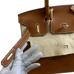 Hermès Birkin 30 Barenia Faubourg Fauve Silver Hardware (PHW) | Stamp A (2017) | Full Set with Certificate