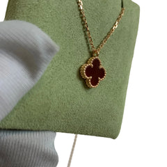 Van Cleef & Arpels (VCA) Sweet Alhambra Pendant | Rose Gold & Carnelian | 2025 Full Set | Pristine Condition