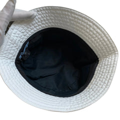 Clean Minimal Accessory: Prada White Bucket Hat Size M
