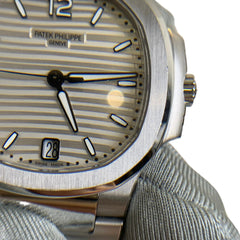 Patek Philippe Nautilus 7118/1A-010 | Silvery Opaline White Dial | 35.2mm Automatic | Full Set (Box & Papers)