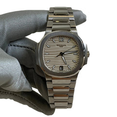 Patek Philippe Nautilus 7118/1A-010 | Silvery Opaline White Dial | 35.2mm Automatic | Full Set (Box & Papers)