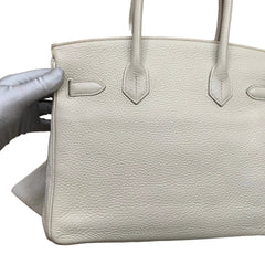 Hermes Birkin 30 White Gold Hardware A Stamp