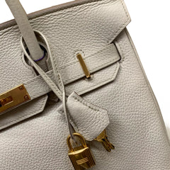 Hermes Birkin 30 White Gold Hardware A Stamp