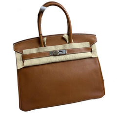 Hermès Birkin 30 Barenia Faubourg Fauve Silver Hardware (PHW) | Stamp A (2017) | Full Set with Certificate