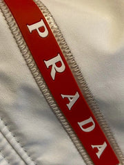 Clean Minimal Accessory: Prada White Bucket Hat Size M