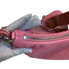 Soft Statement Piece: Prada Geranium Pink Leather Re-Edition 2005 Hobo 3-in-1
