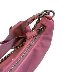 Soft Statement Piece: Prada Geranium Pink Leather Re-Edition 2005 Hobo 3-in-1