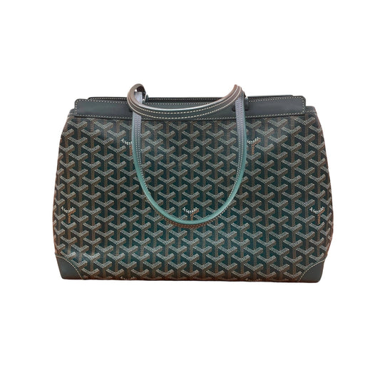 Goyard Bellechasse Biaude PM Tote Bag in Green Structured Work Bag Front View