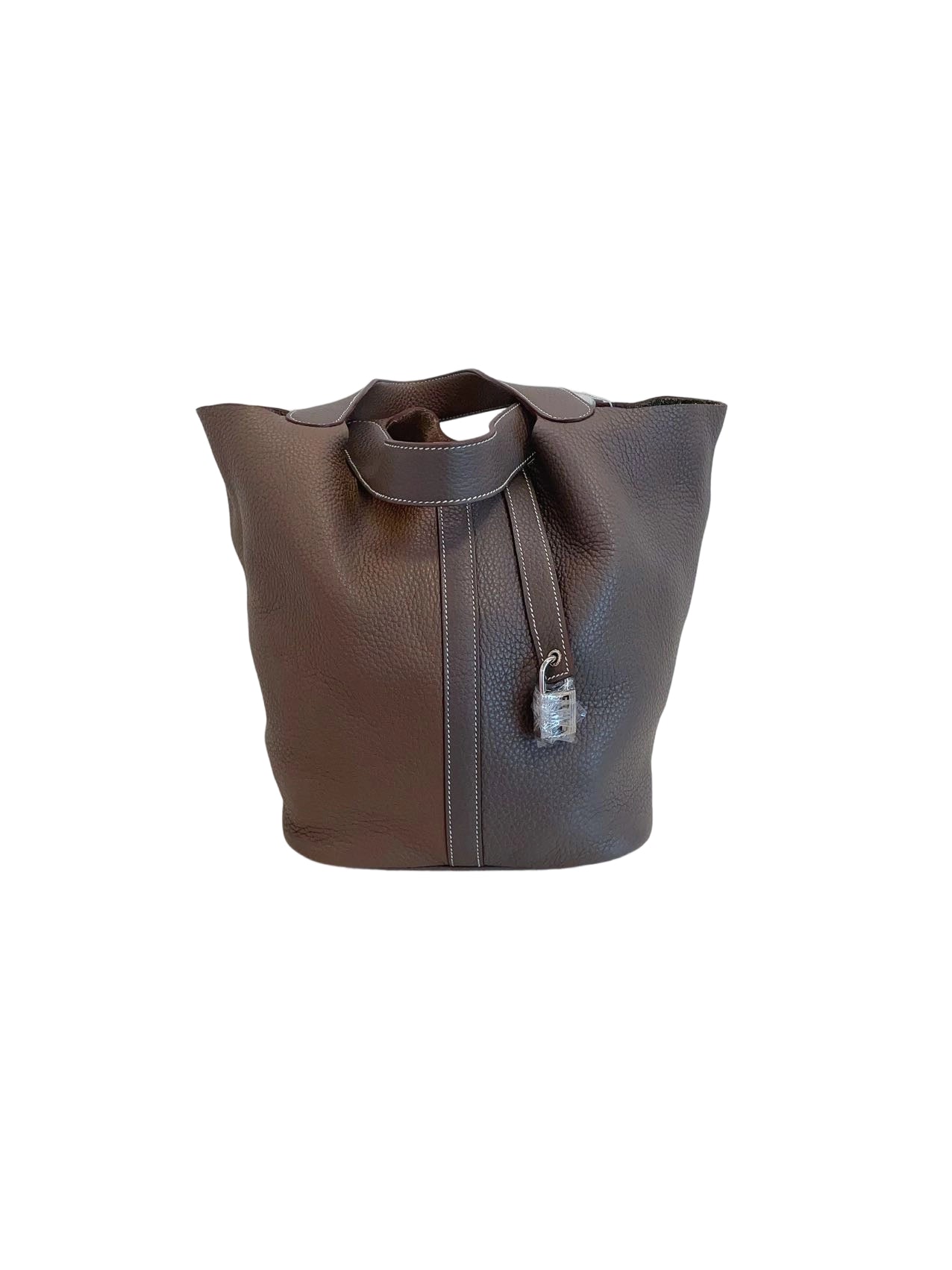 Hermes Picotin Lock 26 GM Bucket Bag in Etoupe and Etain Bi-Color Leather