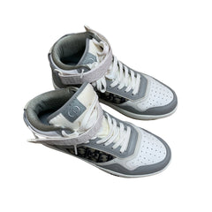 Dior B27 High-Top Sneakers - Gray & White Oblique Jacquard (Size EU 42 / US 9)