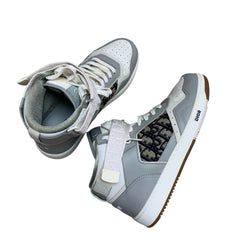 Dior B27 High-Top Sneakers - Gray & White Oblique Jacquard (Size EU 42 / US 9)