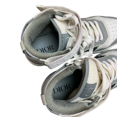 Dior B27 High-Top Sneakers - Gray & White Oblique Jacquard (Size EU 42 / US 9)
