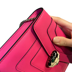 Bvlgari Serpenti Forever Bag - Hot Pink Calfskin & Enamel Snake Head (20cm)