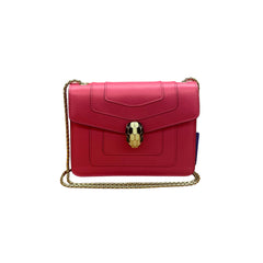 Bvlgari Serpenti Forever Bag - Hot Pink Calfskin & Enamel Snake Head (20cm)