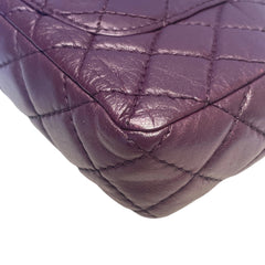 Chanel Classic East West Flap Bag (Baguette) - Deep Purple / Plum Lambskin (25cm)