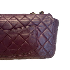 Chanel Classic East West Flap Bag (Baguette) - Deep Purple / Plum Lambskin (25cm)