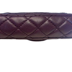 Chanel Classic East West Flap Bag (Baguette) - Deep Purple / Plum Lambskin (25cm)