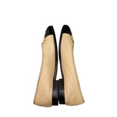 Chanel Classic Ballerina Flats - Beige & Black Cap Toe (Size EU 37 / US 6.5)