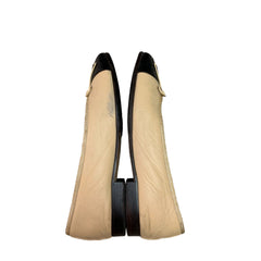 Chanel Classic Ballerina Flats - Beige & Black Cap Toe (Size EU 37 / US 6.5)