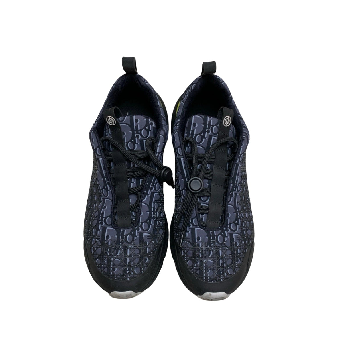 Dior B24 Sneakers Black and Purple Oblique Tech Fabric with Toggle Lacing Top View