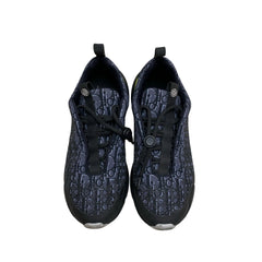 Dior B24 Sneakers Black and Purple Oblique Tech Fabric with Toggle Lacing Top View