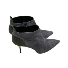 Roger Vivier Grey Suede Ankle Boots - Pointed Toe (Size EU 39.5 / US 9.5)