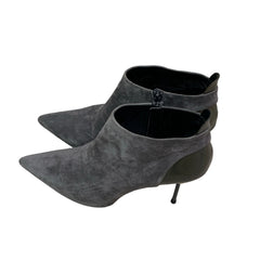 Roger Vivier Grey Suede Ankle Boots - Pointed Toe (Size EU 39.5 / US 9.5)
