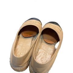 Chanel CC Espadrilles - Beige & Black Lambskin Cap Toe (Size EU 35 / US 5)