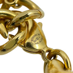 Chanel Chunky Gold Chain Choker - Square Pearl CC Logo ("Sugar Cube" Style)
