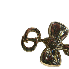 Christian Dior Vintage Bow Necklace - Gold Tone with Dangling CD Charm