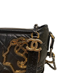 Chanel Gabrielle Small Hobo Bag Black Limited Badge Charms