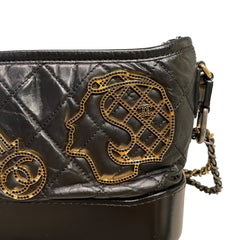 Chanel Gabrielle Small Hobo Bag Black Limited Badge Charms
