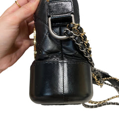 Chanel Gabrielle Small Hobo Bag Black Limited Badge Charms