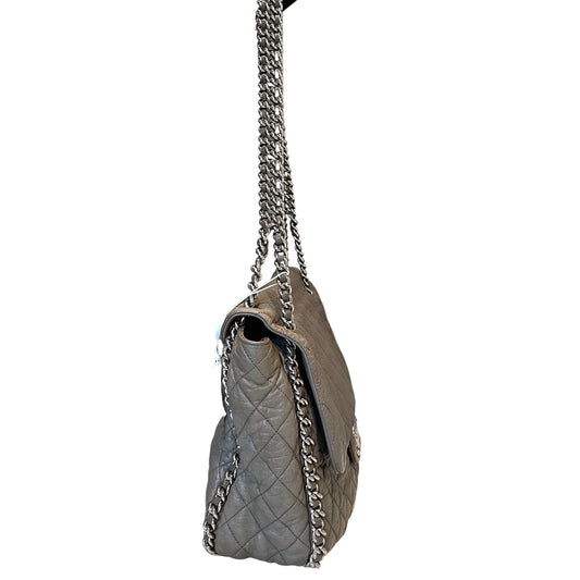 The Ultimate Collector’s Grail: CHANEL Airport Shoulder Bag in Elephant Grey with Silver Hardware