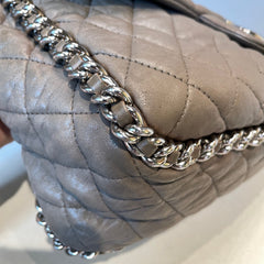 The Ultimate Collector’s Grail: CHANEL Airport Shoulder Bag in Elephant Grey with Silver Hardware