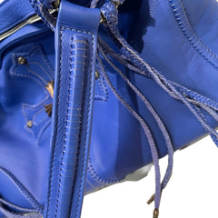 Rare Collector Piece: Chrome Hearts Blue Samurai Bag with Aged Hardware