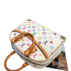 Y2K Collector Essential: Louis Vuitton White Multicolor Top Handle Bag