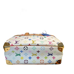 Y2K Collector Essential: Louis Vuitton White Multicolor Top Handle Bag