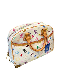 Y2K Collector Essential: Louis Vuitton White Multicolor Top Handle Bag
