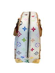 Y2K Collector Essential: Louis Vuitton White Multicolor Top Handle Bag