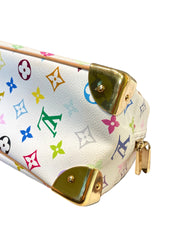 Y2K Collector Essential: Louis Vuitton White Multicolor Top Handle Bag