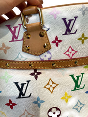 Y2K Collector Essential: Louis Vuitton White Multicolor Top Handle Bag