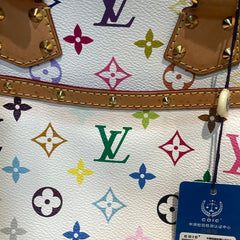 Y2K Collector Essential: Louis Vuitton White Multicolor Top Handle Bag
