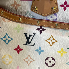 Y2K Collector Essential: Louis Vuitton White Multicolor Top Handle Bag