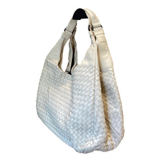 Soft Luxury Essential: Bottega Veneta Cream White Intrecciato Shoulder Tote