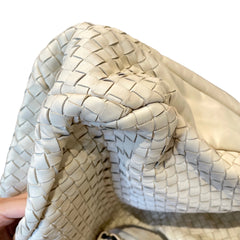 Soft Luxury Essential: Bottega Veneta Cream White Intrecciato Shoulder Tote