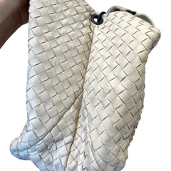 Soft Luxury Essential: Bottega Veneta Cream White Intrecciato Shoulder Tote