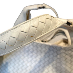 Soft Luxury Essential: Bottega Veneta Cream White Intrecciato Shoulder Tote
