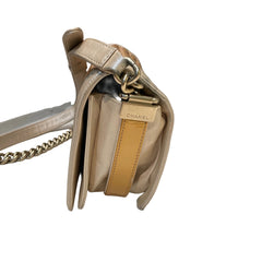 Textural Collector Piece: CHANEL Limited Woven Gold Le Boy Medium Shoulder Bag