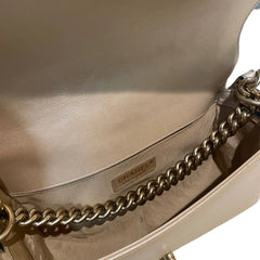 Textural Collector Piece: CHANEL Limited Woven Gold Le Boy Medium Shoulder Bag